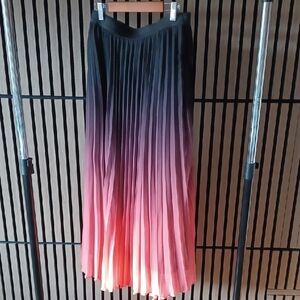 WD.NY Ombre Maxi Skirt in Black and Pink